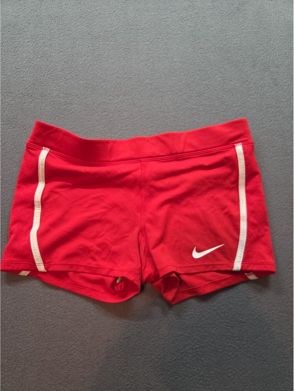 women's red athletic shorts w/drawstring by Nike size S